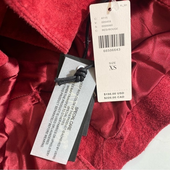 Anthropologie || Blank NYC Suede Leather Double Breasted Blazer Red XS NWT - Picture 9 of 10
